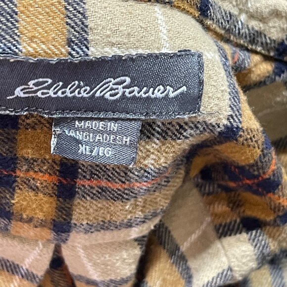 Eddie Bauer Flannel Button Front Shirt Men's Plaid XL Extra Large Cotton - Picture 3 of 6